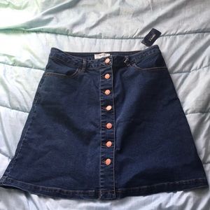 Forever 21 - Denim Skirt w/ Rose Gold Buttons